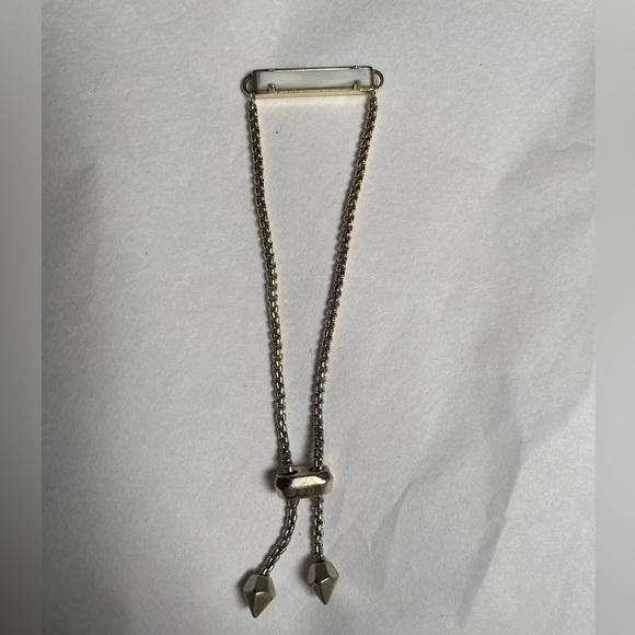 Kendra Scott Phillipa Chain Bracelet White ONYX Bar Gold Tone Slide Adjustable - Picture 9 of 11